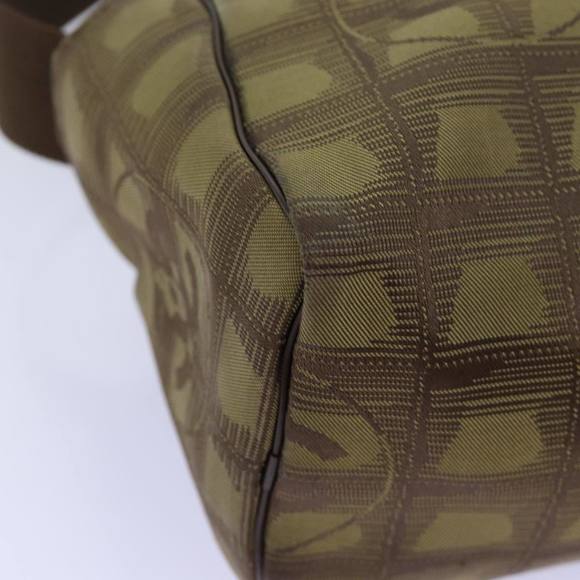 CHANEL New Travel Line Shoulder Bag Nylon Brown CC Auth th4868 - Picture 15 of 16